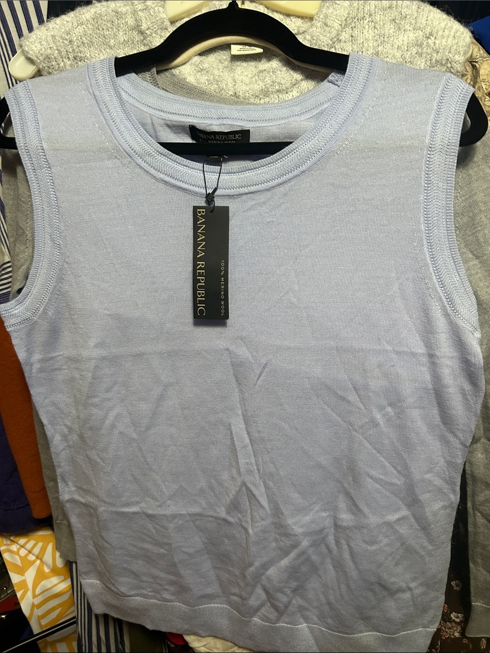 Banana Republic Pale Blue Sleeveless Knit Shell